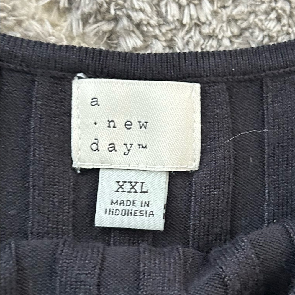 #68 a new day Black Ribbed Midi Dress - Picture 2 of 3